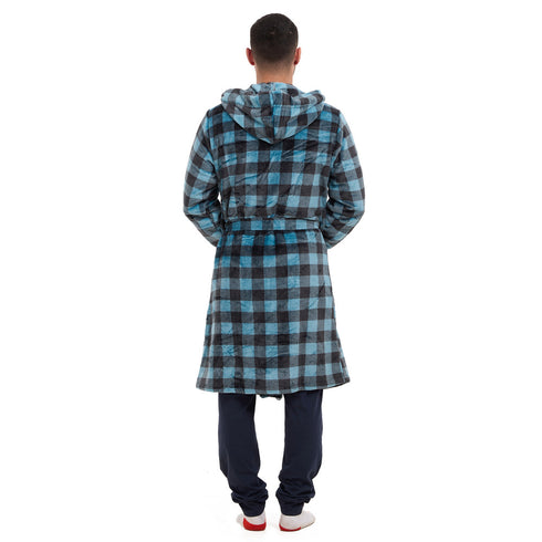 Snuggs Blanket Robe Blue Checkered